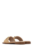 Women's Beige Straw Slippers | Derimod Women's Beige Straw Slippers | Derimod