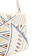 Woman Cream Long-Strap Printed Shoulder Bag | Derimod Woman Cream Long-Strap Printed Shoulder Bag | Derimod