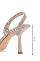 Women's Gold Stone Open Back Thin Heeled Shoes | Derimod Women's Gold Stone Open Back Thin Heeled Shoes | Derimod