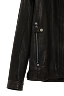 Towns Men Black Slim-Fit Short Leather Jacket | Derimod Towns Men Black Slim-Fit Short Leather Jacket | Derimod