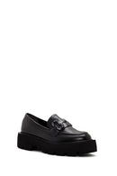Women's Black Buckle Detailed Masculine Loafer | Derimod Women's Black Buckle Detailed Masculine Loafer | Derimod