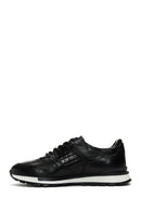 Men's Black Leather Printed Sneaker | Derimod Men's Black Leather Printed Sneaker | Derimod