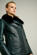 Stella Women's Leather Jacket | Derimod Stella Women's Leather Jacket | Derimod