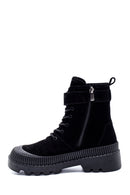 Women's Suede Leather Wallet Detailed Boots | Derimod Women's Suede Leather Wallet Detailed Boots | Derimod