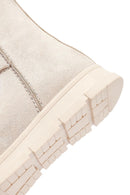 Women's Beige Zippered Suede Teddy Boot | Derimod Women's Beige Zippered Suede Teddy Boot | Derimod