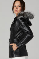 Nikita Women's Leather Jacket | Derimod Nikita Women's Leather Jacket | Derimod