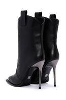 Women's Black Thin Heeled Leather Boots | Derimod Women's Black Thin Heeled Leather Boots | Derimod