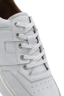 Erkek Beyaz Bağcıklı Deri Sneaker | Derimod Erkek Beyaz Bağcıklı Deri Sneaker | Derimod