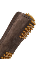 Women Mink Buckled Suede Leather Loafer | Derimod Women Mink Buckled Suede Leather Loafer | Derimod