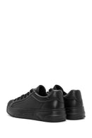 Erkek Siyah Bağcıklı Deri Sneaker | Derimod Erkek Siyah Bağcıklı Deri Sneaker | Derimod
