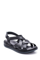 Kadın Siyah Deri Comfort Sandalet | Derimod Kadın Siyah Deri Comfort Sandalet | Derimod