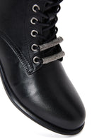 Women's Black Zippered Leather Boots | Derimod Women's Black Zippered Leather Boots | Derimod