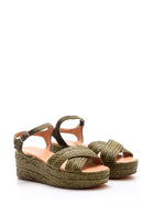 Women's Wedge Heeled Straw Sandals | Derimod Women's Wedge Heeled Straw Sandals | Derimod