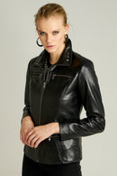 Vera Women's Leather Jacket | Derimod Vera Women's Leather Jacket | Derimod