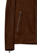 Howard Erkek Kahverengi Slim-Fit Süet Deri Ceket | Derimod Howard Erkek Kahverengi Slim-Fit Süet Deri Ceket | Derimod