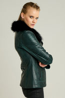 Stella Women's Leather Jacket | Derimod Stella Women's Leather Jacket | Derimod