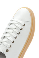 Erkek Beyaz Bağcıklı Deri Sneaker | Derimod Erkek Beyaz Bağcıklı Deri Sneaker | Derimod