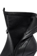 Woman Black Zippered Thin Heeled Boots | Derimod Woman Black Zippered Thin Heeled Boots | Derimod