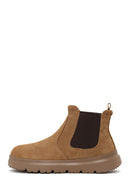 Male Camel Thick-Soled Suede Chelsea Boots | Derimod Male Camel Thick-Soled Suede Chelsea Boots | Derimod