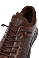 Erkek Kahverengi Bağcıklı Deri Casual Sneaker | Derimod Erkek Kahverengi Bağcıklı Deri Casual Sneaker | Derimod