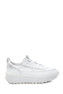 Women's White Thick Soled Leather Sneaker | Derimod Women's White Thick Soled Leather Sneaker | Derimod