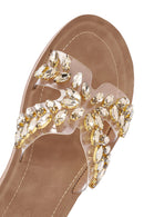 Women's Gold Stone Slippers | Derimod Women's Gold Stone Slippers | Derimod
