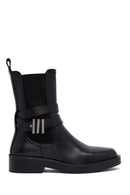 Women's Black Zippered Leather Boots | Derimod Women's Black Zippered Leather Boots | Derimod