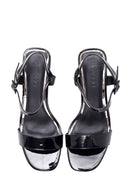 Women's Black Patent Leather Heeled Sandals | Derimod Women's Black Patent Leather Heeled Sandals | Derimod