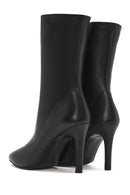 Women's Black Zippered Thin Heeled Leather Boots | Derimod Women's Black Zippered Thin Heeled Leather Boots | Derimod