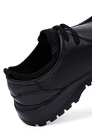 Men's Black Lace-Up Thick-Soled Leather Casual Shoes | Derimod Men's Black Lace-Up Thick-Soled Leather Casual Shoes | Derimod