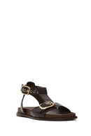 Women's Brown Ankle Strap Leather Sandals | Derimod Women's Brown Ankle Strap Leather Sandals | Derimod