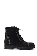 Women's Suede Studded Detailed Boots | Derimod Women's Suede Studded Detailed Boots | Derimod