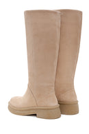 Women's Beige Suede Leather Boots | Derimod Women's Beige Suede Leather Boots | Derimod
