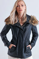 Wendy Women's Leather Jacket | Derimod Wendy Women's Leather Jacket | Derimod