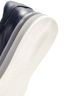 Erkek Lacivert Bağcıklı Deri Sneaker | Derimod Erkek Lacivert Bağcıklı Deri Sneaker | Derimod