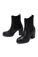 Kadın Siyah Deri Topuklu Chelsea Bot | Derimod Kadın Siyah Deri Topuklu Chelsea Bot | Derimod