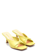 Women's Casual Heeled Leather Slippers | Derimod Women's Casual Heeled Leather Slippers | Derimod
