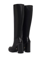 Woman Black Zippered High Heels Leather Boot | Derimod Woman Black Zippered High Heels Leather Boot | Derimod
