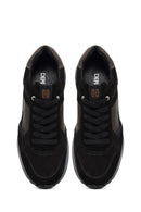Erkek Siyah Bağcıklı Deri Sneaker | Derimod Erkek Siyah Bağcıklı Deri Sneaker | Derimod