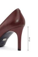 Kadın Bordo İnce Topuklu Deri Stiletto | Derimod Kadın Bordo İnce Topuklu Deri Stiletto | Derimod