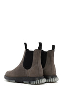Men's Gray Nubuck Leather Casual Chelsea Boots | Derimod Men's Gray Nubuck Leather Casual Chelsea Boots | Derimod
