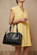 Woman Black Printed Shoulder Bag | Derimod Woman Black Printed Shoulder Bag | Derimod