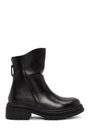 Women's Black Back Zipper Leather Boots | Derimod Women's Black Back Zipper Leather Boots | Derimod