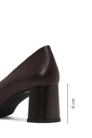Derimod Flex Women Brown Thick Heeled Leather Shoes | Derimod Derimod Flex Women Brown Thick Heeled Leather Shoes | Derimod