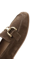 Kadın Taba Süet Deri Tokalı Loafer | Derimod Kadın Taba Süet Deri Tokalı Loafer | Derimod