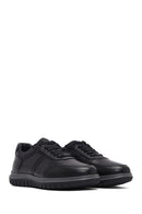 Erkek Siyah Bağcıklı Deri Sneaker | Derimod Erkek Siyah Bağcıklı Deri Sneaker | Derimod