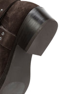 Women's Brown Suede Leather Cowboy Boots | Derimod Women's Brown Suede Leather Cowboy Boots | Derimod