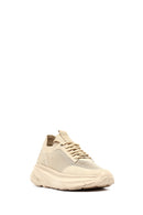 Derimod Zero Women Beige Lace-Up Thick-Soled Fabric Sneaker | Derimod Derimod Zero Women Beige Lace-Up Thick-Soled Fabric Sneaker | Derimod