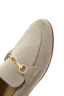 Women's Beige Suede Leather Masculine Loafer | Derimod Women's Beige Suede Leather Masculine Loafer | Derimod