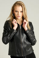 Glam Women's Leather Jacket | Derimod Glam Women's Leather Jacket | Derimod